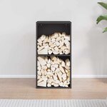 vidaXL Portant de bois chauffage noir 40x30x75 cm