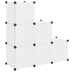 vidaXL Organisateur de rangement cube avec 6 compartiments Blanc