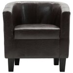 Vidaxl fauteuil avec repose-pied marron foncé similicuir