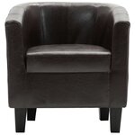 vidaXL Fauteuil avec repose-pied Marron foncé Similicuir