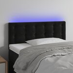 vidaXL Tête de lit à LED Noir 100x5x78/88 cm Velours