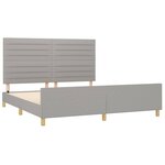 vidaXL Cadre de lit avec tête de lit Gris clair 160x200 cm Tissu