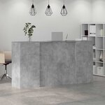 vidaXL Bureau de réception gris béton 200x50x103 5cm bois d'ingénierie