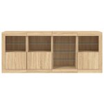 vidaXL Buffet avec lumières LED chêne sonoma 164x37x67 cm