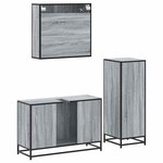 vidaXL Ensemble de meubles de salle de bain 3 Pièces Sonoma gris