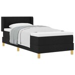 vidaXL Lit à ressorts avec matelas Noir 190 x 90 cm Polyester