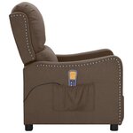 vidaXL Fauteuil de massage Taupe Tissu