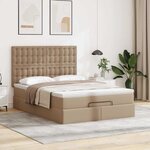 vidaXL Cadre de lit ottoman et matelas cappuccino 140x200cm similicuir