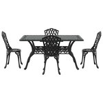vidaXL Ensemble de salle à manger pour jardin 5 Pièces Noir Aluminium