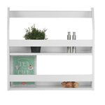 Etagère murale suspendue en bois Blanc 64x60x16cm