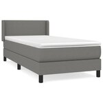 vidaXL Sommier à lattes de lit et matelas Gris foncé 90x190 cm Tissu