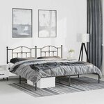 vidaXL Cadre de lit métal sans matelas avec tête de lit noir 193x203cm