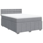 vidaXL Sommier à lattes de lit avec matelas Gris clair 140x190cm Tissu