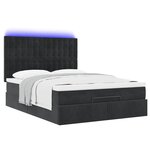 vidaXL Cadre de lit ottoman avec matelas noir 140x190 cm velours