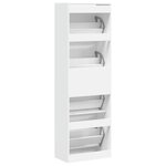 vidaXL Armoire à chaussures 4 tiroirs rabattables blanc 60x34x187 5 cm