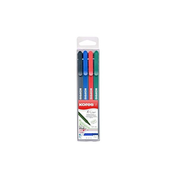 Kores Feutre fineliner "K-Liner"  tracé: 0 4 mm  étui de 4