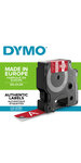 DYMO Rhino - Etiquettes Industrielles Vinyle 19mm x 5.5m - Blanc sur Rouge
