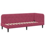 vidaXL Cadre de lit d'angle avec matelas Bordeaux 80 x 200 cm Velours