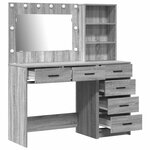 vidaXL Table de Toilette avec tiroir Gris clair 78.5 x 41 x 135 cm