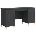 vidaXL Bureau avec étagère Noir 142 5 x 50 x 75 cm Bois d'ingénierie