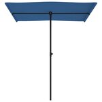 vidaXL Parasol de jardin avec mât en aluminium 180x110 cm Bleu azuré