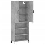 vidaXL Buffet haut Gris béton 69 5x34x180 cm Bois d'ingénierie