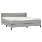vidaXL Sommier à lattes de lit avec matelas Gris clair 180x200cm Tissu