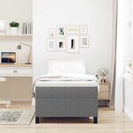 vidaXL Cadre de lit plateforme Gris clair 90 x 200 cm tissu