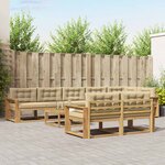 vidaXL Ensemble de canapés d'extérieur 9 Pièces Blanc et Beige