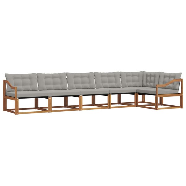 vidaXL Ensemble de canapés d'extérieur 6 pc Gris Naturel et Clair