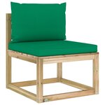 vidaXL Salon de jardin 11 Pièces avec coussins bois de pin imprégné