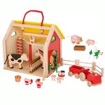 Jouet de la ferme en bois valise avec figurines Goki - Jouets en bois