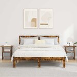 vidaXL Table de chevet avec tiroir 2 Pièces Chêne fumé 41 x 40 x 45 cm