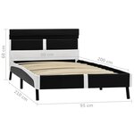 vidaXL Cadre de lit avec LED Noir Similicuir 90x200 cm