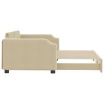 vidaXL Lit de jour avec lit gigogne crème 100x200 cm tissu