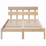 vidaXL Cadre de lit Marron 140 x 190 cm Bois de pin massif
