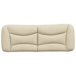 vidaXL Coussin de tête de lit crème 120 cm tissu