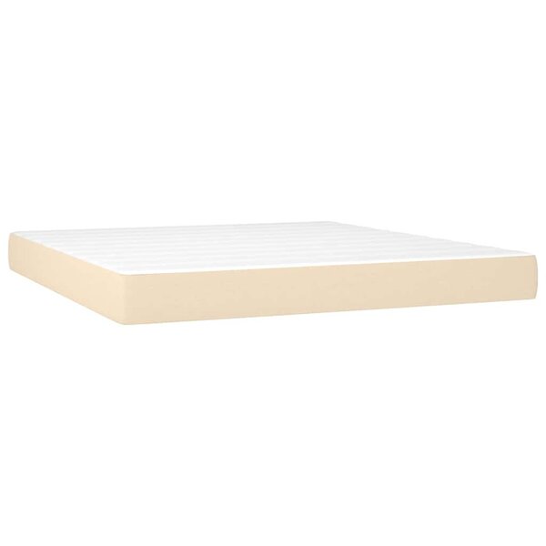 vidaXL Matelas de lit à ressorts ensachés fermeté moyenne Crème 180x200x20 cm Tissu