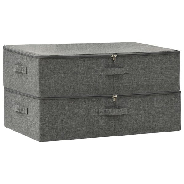 vidaXL Boîtes de rangement 2 Pièces Tissu 70x40x18 cm Anthracite