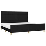 vidaXL Cadre de lit sans matelas noir 200x200 cm tissu