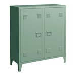 Casier de bureau armoire meuble de rangement pour bureau atelier chambre acier de bureau métallique à 2 portes 90 x 80 x 33 cm vert pastel mat 03_0006342