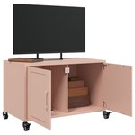 vidaXL Meuble TV rose 68x39x43 5 cm acier