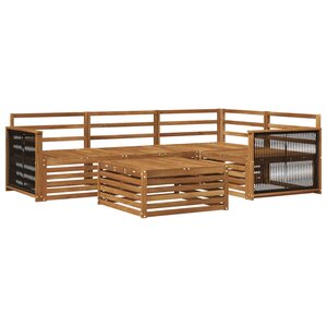 vidaXL Ensemble de canapés d'extérieur 5 pc Naturel