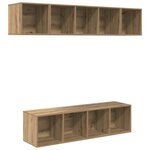 vidaXL Ensemble meuble TV 4 Pièces chêne artisanal 37 x 37 x 142.5 cm