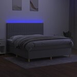 vidaXL Sommier à lattes de lit matelas et LED Gris clair 160x200 cm