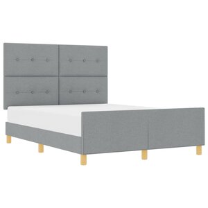 vidaXL Cadre de lit avec tête de lit Gris clair 140 x 190 cm tissu