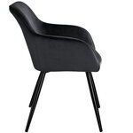 Tectake 2 Chaises MARILYN Design en Velours Style Scandinave - noir