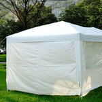 Tonnelle barnum pliant pop-up 6l x 3l x 2 5h m 6 parois latérales amovibles 4 fenêtres + sac de transport blanc