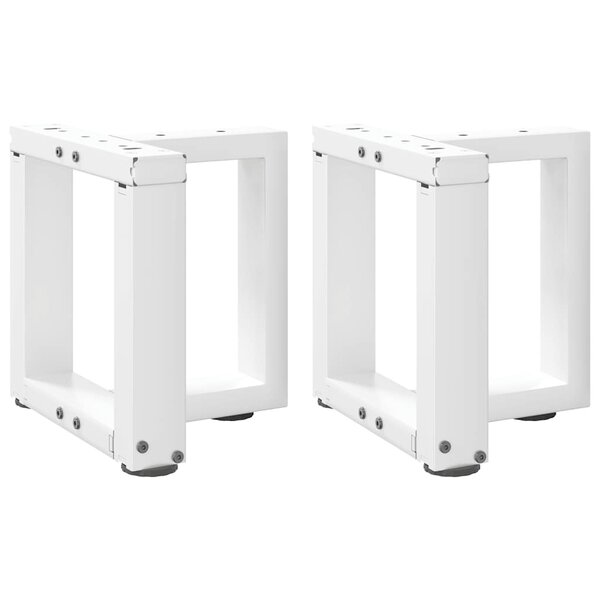 vidaXL Pieds de table basse en T  2 pièces  blanc  30 x 25 x (30-31) cm  acier