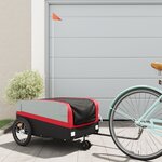 vidaXL Remorque de vélo noir et rouge 45 kg fer
